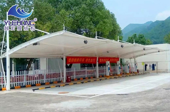 膜結構充電樁棚