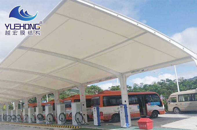 膜結構充電樁棚